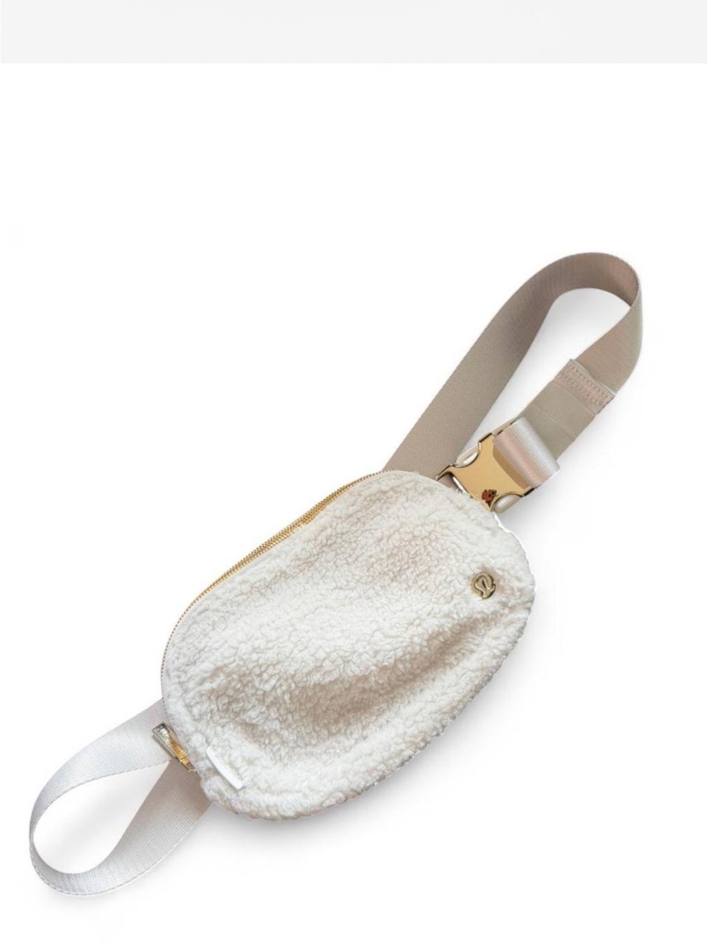 Lululemon Sherpa Belt Bag in Cream with Gold Hardware
